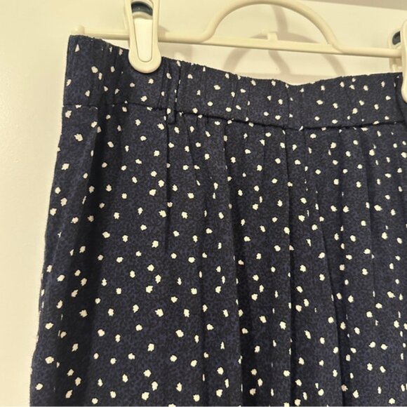 Aritzia Wilfred Palazzo Blue White Patterned Wide Leg Pants Size Medium Womens - Picture 9 of 12